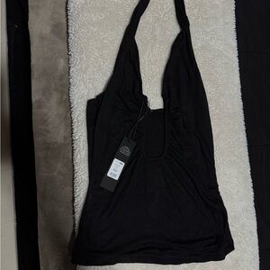 Black Halter Neck Women's Top